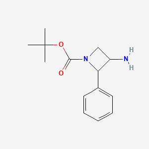molecular formula C14H20N2O2 B13131537 tert-Butyl 3-amino-2-phenylazetidine-1-carboxylate 