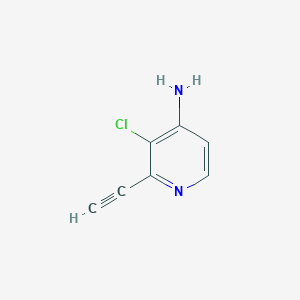 molecular formula C7H5ClN2 B13131561 3-Chloro-2-ethynylpyridin-4-amine 