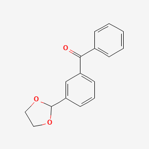 molecular formula C16H14O3 B1313164 3-(1,3-二氧戊环-2-基)苯甲酮 CAS No. 85366-46-7