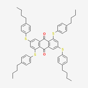 molecular formula C54H56O2S4 B13131771 1,3,5,7-Tetrakis[(4-butylphenyl)sulfanyl]anthracene-9,10-dione CAS No. 113461-28-2