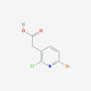 molecular formula C7H5BrClNO2 B13131847 2-(6-Bromo-2-chloropyridin-3-yl)acetic acid 