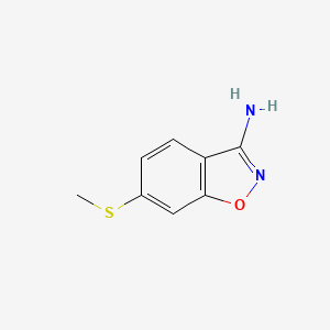 molecular formula C8H8N2OS B13131925 6-(Methylthio)benzo[d]isoxazol-3-amine 