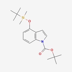 molecular formula C19H29NO3Si B13131929 tert-Butyl 4-((tert-butyldimethylsilyl)oxy)-1H-indole-1-carboxylate 