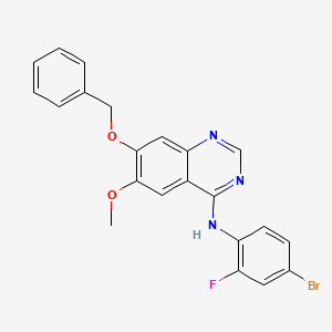 molecular formula C22H17BrFN3O2 B1313203 7-(Benzyloxy)-N-(4-bromo-2-fluorophenyl)-6-methoxyquinazolin-4-amine CAS No. 768350-54-5