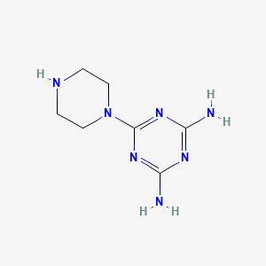 molecular formula C7H13N7 B13132040 s-Triazine, 2,4-diamino-6-(1-piperazinyl)- CAS No. 21840-23-3