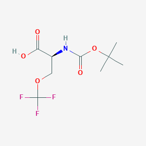 molecular formula C9H14F3NO5 B13132066 N-(Tert-butoxycarbonyl)-O-(trifluoromethyl)-L-serine 