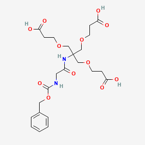 molecular formula C23H32N2O12 B1313220 8,8-Bis((2-carboxyethoxy)methyl)-3,6-dioxo-1-phenyl-2,10-dioxa-4,7-diazatridecan-13-oic acid CAS No. 220886-02-2
