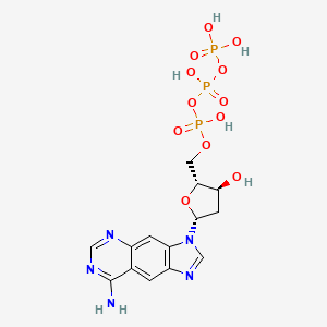molecular formula C14H18N5O12P3 B13132265 2'-Deoxy-lin-benzo-ATP CAS No. 90900-66-6