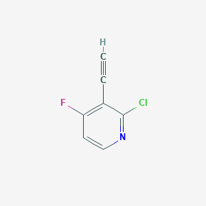 molecular formula C7H3ClFN B13132319 2-Chloro-3-ethynyl-4-fluoropyridine 