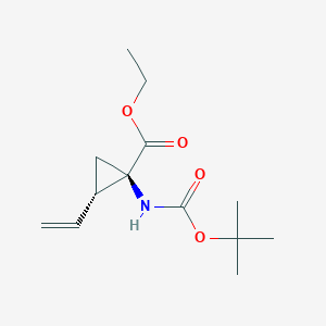 molecular formula C13H21NO4 B1313239 (1R,2S)-Ethyl 1-((tert-butoxycarbonyl)amino)-2-vinylcyclopropanecarboxylate CAS No. 259217-95-3