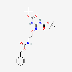 molecular formula C21H32N4O7 B13132407 benzyl N-[2-[bis[(2-methylpropan-2-yl)oxycarbonylamino]methylideneamino]oxyethyl]carbamate CAS No. 168827-97-2