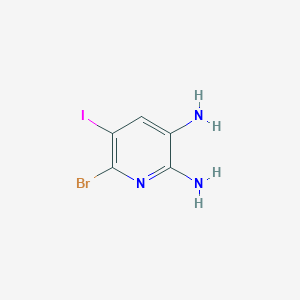 molecular formula C5H5BrIN3 B13132422 6-Bromo-5-iodopyridine-2,3-diamine 