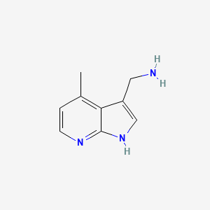molecular formula C9H11N3 B13132441 (4-Methyl-1H-pyrrolo[2,3-b]pyridin-3-yl)methanamine 