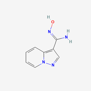molecular formula C8H8N4O B13132460 N-Hydroxypyrazolo[1,5-a]pyridine-3-carboximidamide 