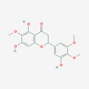 molecular formula C18H18O8 B1313265 5,7,3'-Trihydroxy-6,4',5'-trimethoxyflavanone CAS No. 310888-07-4