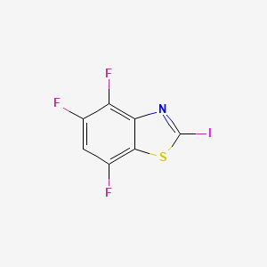 molecular formula C7HF3INS B13132755 4,5,7-Trifluoro-2-iodobenzo[d]thiazole 