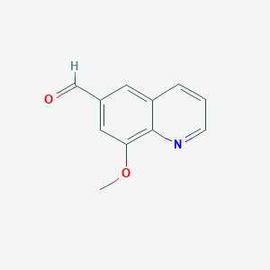 molecular formula C11H9NO2 B13132764 8-Methoxyquinoline-6-carbaldehyde 