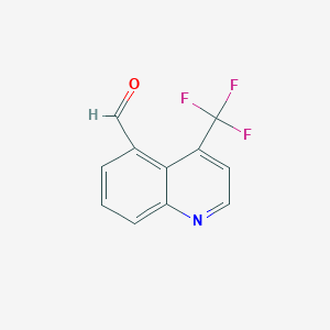 molecular formula C11H6F3NO B13132813 4-(Trifluoromethyl)quinoline-5-carbaldehyde 