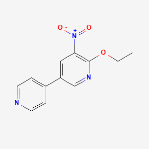 molecular formula C12H11N3O3 B13132839 6-Ethoxy-5-nitro-3,4'-bipyridine CAS No. 62749-39-7