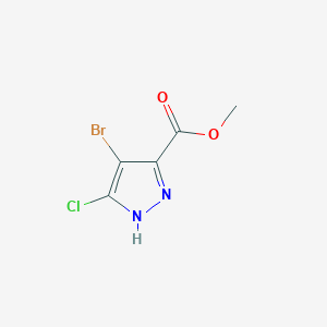 molecular formula C5H4BrClN2O2 B13132853 Methyl 4-bromo-5-chloro-1H-pyrazole-3-carboxylate 