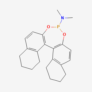 molecular formula C22H26NO2P B1313291 (S)-N,N-Dimethyl-8,9,10,11,12,13,14,15-octahydrodinaphtho[2,1-d:1',2'-f][1,3,2]dioxaphosphepin-4-amine CAS No. 389130-06-7