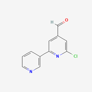 molecular formula C11H7ClN2O B13133029 6-Chloro-[2,3'-bipyridine]-4-carbaldehyde 