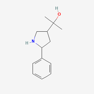 molecular formula C13H19NO B13133047 2-(5-Phenylpyrrolidin-3-yl)propan-2-ol CAS No. 146514-37-6