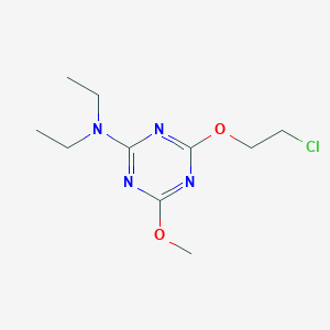 molecular formula C10H17ClN4O2 B13133069 4-(2-Chloroethoxy)-N,N-diethyl-6-methoxy-1,3,5-triazin-2-amine CAS No. 62626-98-6