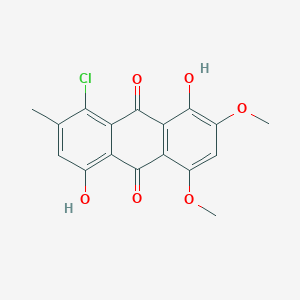 molecular formula C17H13ClO6 B13133315 1-Chloro-4,8-dihydroxy-5,7-dimethoxy-2-methylanthracene-9,10-dione CAS No. 61539-58-0
