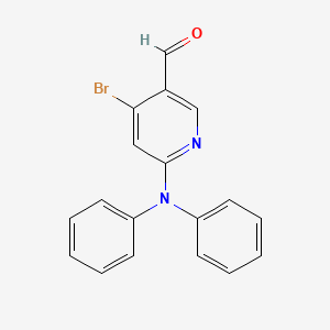 molecular formula C18H13BrN2O B13133378 4-Bromo-6-(diphenylamino)nicotinaldehyde 