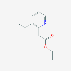 molecular formula C12H17NO2 B13133412 Ethyl2-(3-isopropylpyridin-2-yl)acetate 