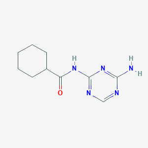 molecular formula C10H15N5O B13133485 N-(4-Amino-1,3,5-triazin-2-yl)cyclohexanecarboxamide CAS No. 137782-90-2