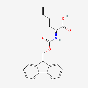 molecular formula C21H21NO4 B1313356 (S)-2-((((9H-Fluoren-9-yl)methoxy)carbonyl)amino)hex-5-enoic acid CAS No. 851909-08-5