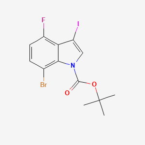 molecular formula C13H12BrFINO2 B13133639 tert-Butyl 7-bromo-4-fluoro-3-iodo-1H-indole-1-carboxylate 