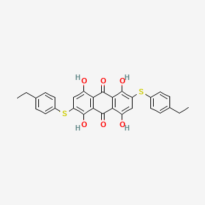 molecular formula C30H24O6S2 B13133831 2,6-Bis[(4-ethylphenyl)sulfanyl]-1,4,5,8-tetrahydroxyanthracene-9,10-dione CAS No. 87897-24-3