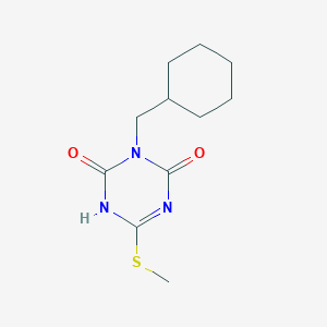 molecular formula C11H17N3O2S B13133877 3-(Cyclohexylmethyl)-6-(methylsulfanyl)-1,3,5-triazine-2,4(1H,3H)-dione CAS No. 52231-32-0