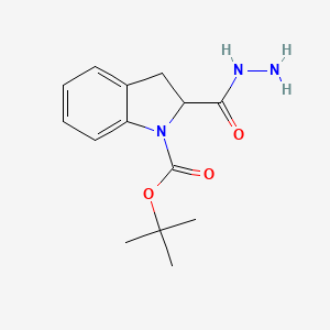 molecular formula C14H19N3O3 B13133925 tert-Butyl2-(hydrazinecarbonyl)indoline-1-carboxylate 