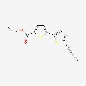 molecular formula C14H12O2S2 B13134090 (2,2'-Bithiophene)-5-carboxylic acid, 5'-(1-propen-1-yl)-, ethyl ester CAS No. 105125-04-0
