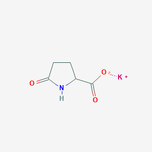 molecular formula C5H6KNO3 B13134234 Potassium5-oxopyrrolidine-2-carboxylate 