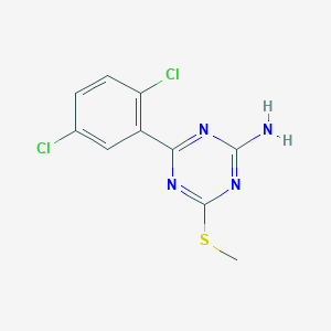 molecular formula C10H8Cl2N4S B13134320 4-(2,5-Dichlorophenyl)-6-(methylsulfanyl)-1,3,5-triazin-2-amine CAS No. 61452-97-9