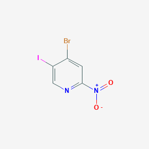 molecular formula C5H2BrIN2O2 B13134431 4-Bromo-5-iodo-2-nitropyridine 