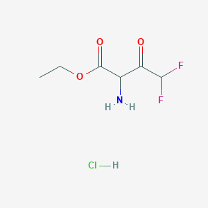 molecular formula C6H10ClF2NO3 B13134569 Ethyl 2-amino-4,4-difluoro-3-oxobutanoate hydrochloride 