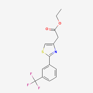 molecular formula C14H12F3NO2S B1313477 2-(2-(3-(三氟甲基)苯基)噻唑-4-基)乙酸乙酯 CAS No. 78743-00-7