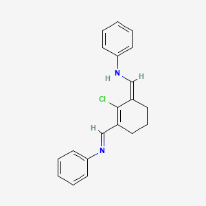 molecular formula C20H19ClN2 B13134778 N-[(Z)-[2-chloro-3-(phenyliminomethyl)cyclohex-2-en-1-ylidene]methyl]aniline 