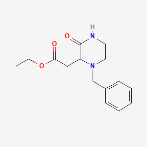 molecular formula C15H20N2O3 B1313481 Ethyl 2-(1-benzyl-3-oxopiperazin-2-yl)acetate CAS No. 61155-09-7