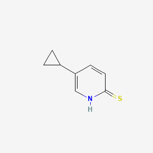 molecular formula C8H9NS B13134814 5-cyclopropylpyridine-2(1H)-thione 