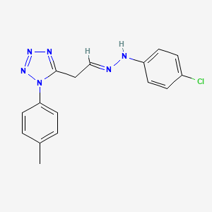 molecular formula C16H15ClN6 B13134853 (E)-5-(2-(2-(4-Chlorophenyl)hydrazono)ethyl)-1-(p-tolyl)-1H-tetrazole 