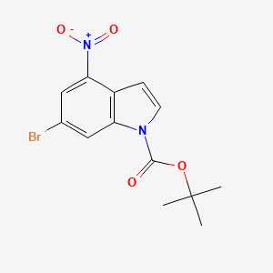 molecular formula C13H13BrN2O4 B13134886 tert-Butyl 6-bromo-4-nitro-1H-indole-1-carboxylate 