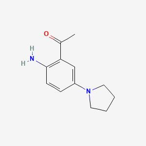 molecular formula C12H16N2O B1313505 1-[2-Amino-5-(1-pyrrolidinyl)phenyl]-1-ethanone CAS No. 56915-84-5