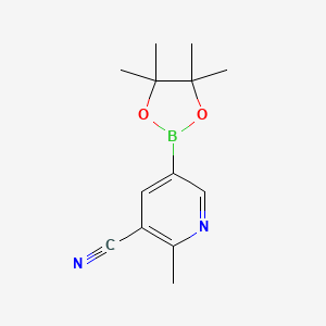 molecular formula C13H17BN2O2 B13135258 2-Methyl-5-(4,4,5,5-tetramethyl-1,3,2-dioxaborolan-2-yl)nicotinonitrile 